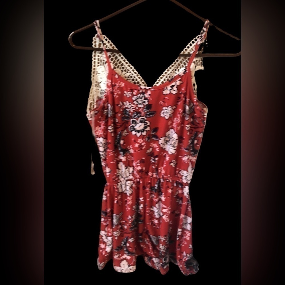 Juniors Small (3-5) NOBO Floral Red Romper - Picture 5 of 7